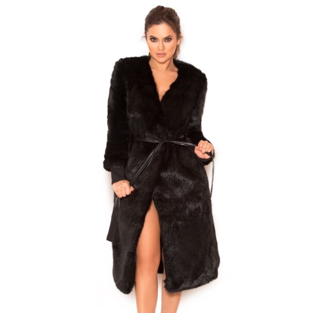 House of CB Faux Sable Fur Coat